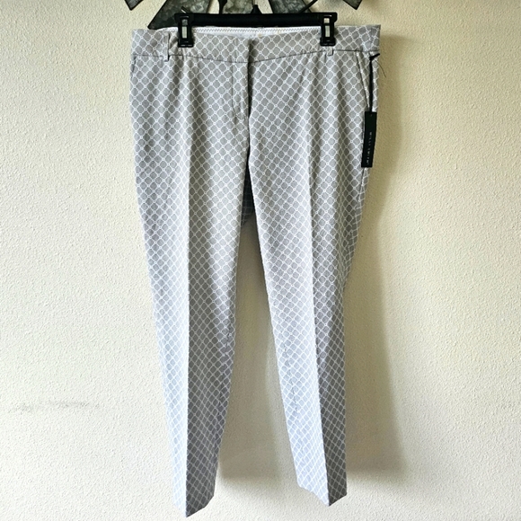 NWT Willi Smith Women's Gray White Straight Legs Workpants size 14. - Picture 1 of 10